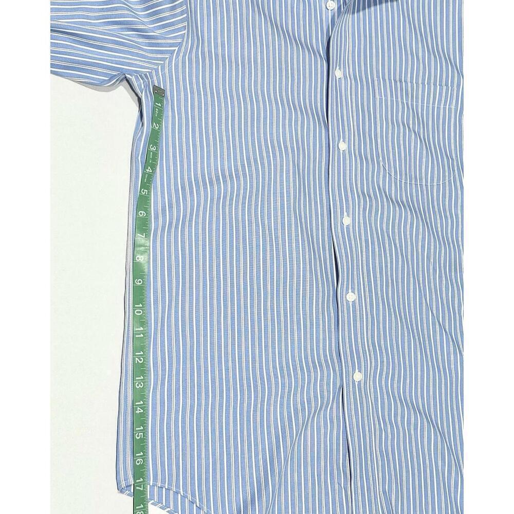 Croft & Barrow Men's Classic Fit Non-Iron Cotton Blue & White Stripes 15 32/33 - Picture 13 of 15